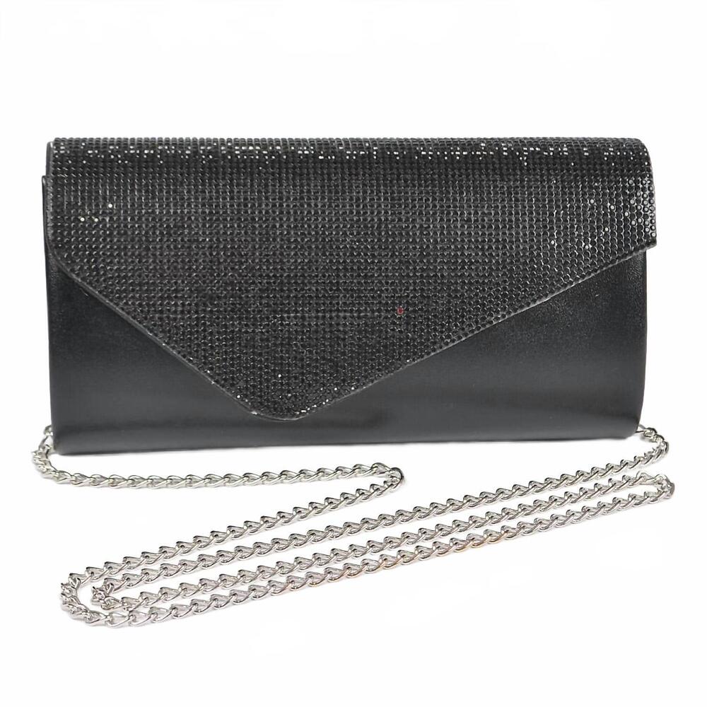 NEW 3AM BY H&D ACCESSORIES women's rhinestone party clutch bag in black